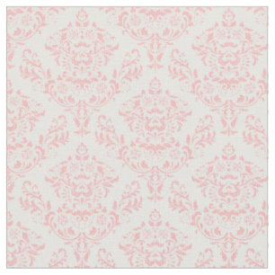 Tissu Rougissent la damassé rose et blanche