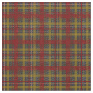 Tissu Rouille rouge, gris et or Plaid automne