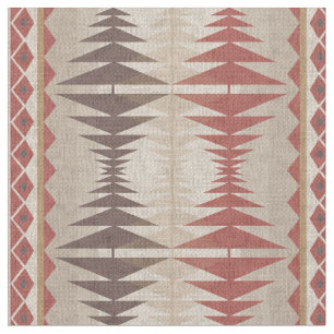Tissu Rouille Rouge Taupe Beige Dark Brown Tribal Art