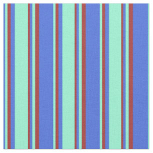 Tissu Royal Blue, Aquamarine & Motif Brown des Grandes P