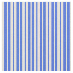 Tissu Royal Blue & Beige Coloured Striped/Linked Motif