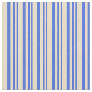 Tissu Royal Blue & Tan Coloured Linked/Striped Motif