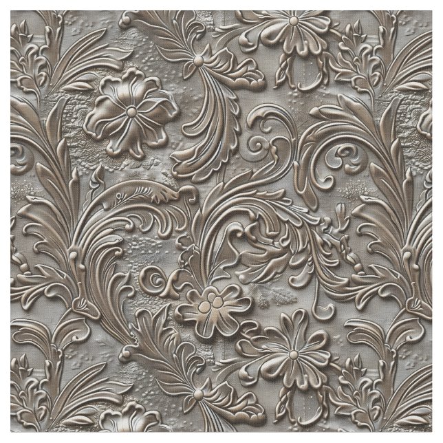 Tissu Rustic taupe tooled leather (Fermer)