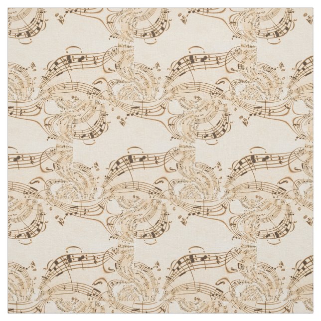Tissu Rustique Antique Musical Notes (Échantillon)