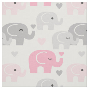 Tissu Safari Elephant rose Grey