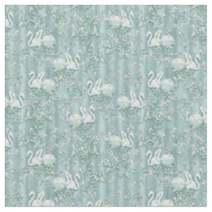 Tissu Sage Green Silk Draps - Flamants roses