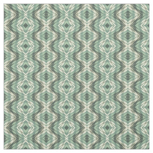 Tissu Sage Vert Beige Gris Brown Aztec Mosaïque Motif
