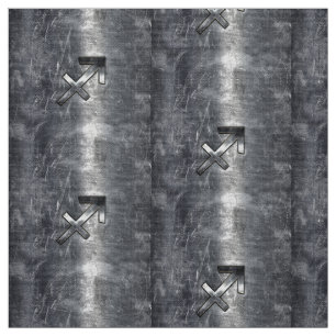 Tissu Sagittarius Zodiac Grunge en acier déprimé
