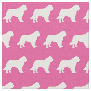 Tissu Saint Bernard Chien Silhouette Animal rose