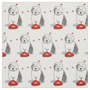 Tissu Saint-Valentin Vieux anglais Chien de mer gris 1 m