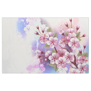 Tissu Sakura rose sur la peinture Arrière - plan