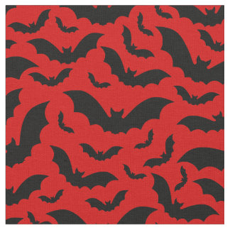 Tissu salle rouge halloween chauves-souris vampires goth