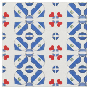 Tissu Salvador Flag & El Salvador Heart fashion Fabric