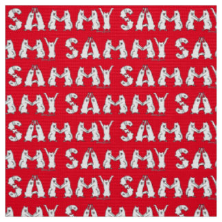 Tissu Sammy épelée en lettres Samoyed