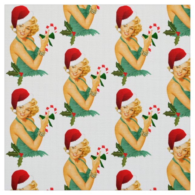 Tissu santa claus pin up (Échantillon)