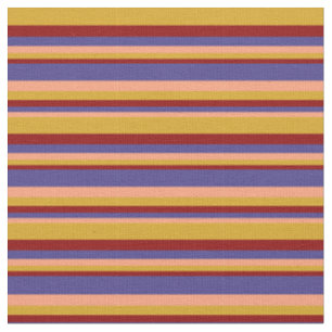 Tissu Saumon clair, bleu ardoise foncé, rouge foncé, ver