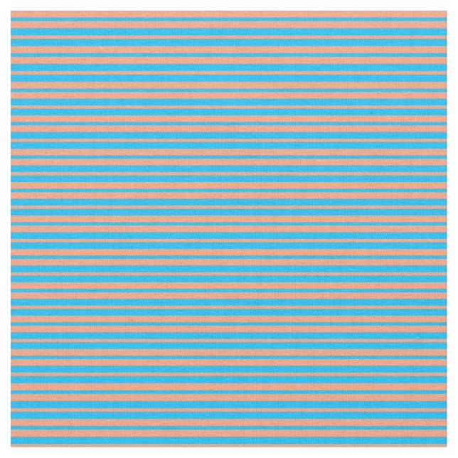 Tissu Saumon clair et Motif bleu ciel profond (Fermer)