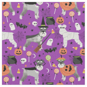 Tissu schnauzer à halloween violet