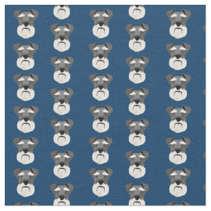 Tissu Schnauzer face à la marine des chiens bleu