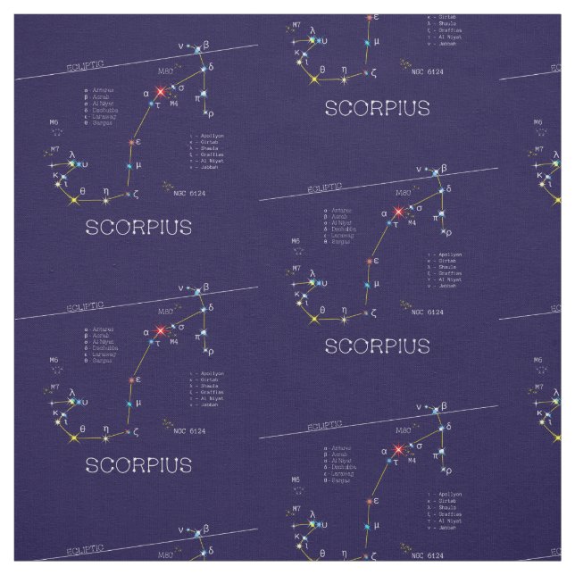 Tissu Scorpie Constellation Zodiaque (Échantillon)