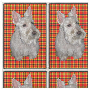 Tissu Scottie sur le plaid
