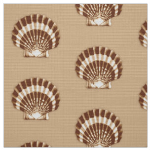 Tissu Sea Shell - marron et beige