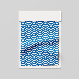 Tissu Seigaiha, Vagues, Japonais, Bleu et Blanc