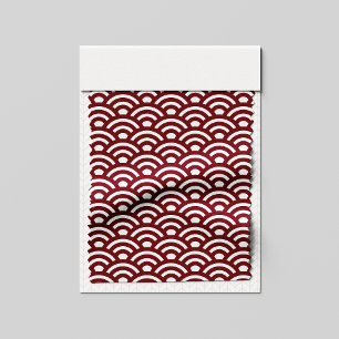 Tissu Seigaiha, Vagues, Japonais, Bourgogne et Blanc