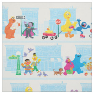 Tissu Sesame Pals Marcher Le Long De Sesame Street Motif