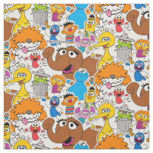 Tissu Sesame Street Pals Doodley Motif