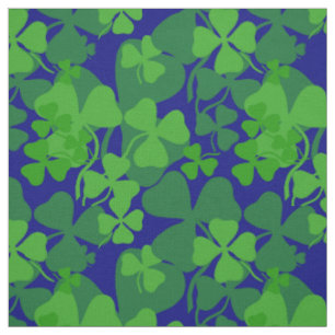 Tissu Shamrock irlandais, bleu-foncé, copie 10a de tiss