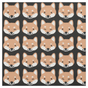 Tissu Shiba mignon Inu fait face au motif