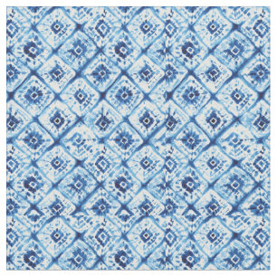 Tissu Shibori Tie Dye Indigo Bleu Abstrait
