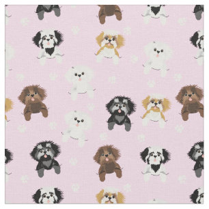 Tissu shih tzu mignon chien de poche rose