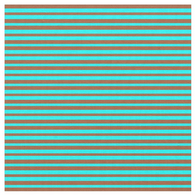 Tissu Sienna et Aqua Colorated Stripes Motif (Fermer)