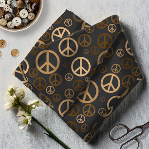 Tissu Signes de paix éparpillés Gold ID1075