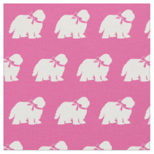Tissu Silhouette de chien de berger Rose pour animaux de