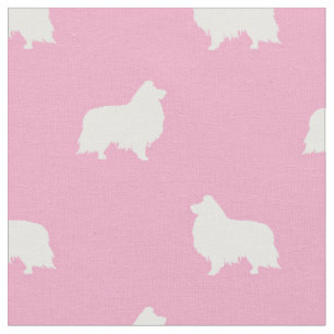 Tissu silhouette de chien de garde rose