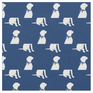 Tissu Silhouette de Chien de Vizsla Marine des animaux d