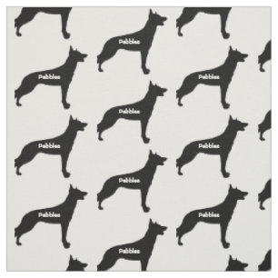 Tissu Silhouette de chien Malinois personnalisé