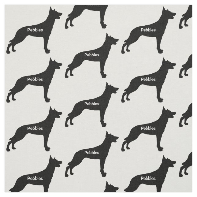 Tissu Silhouette de chien Malinois personnalisé (Échantillon)