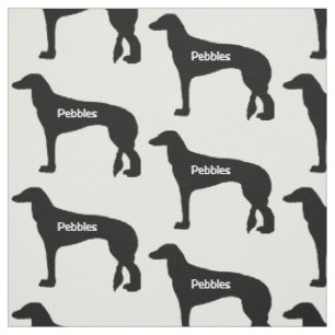 Tissu Silhouette de chien Saluki personnalisé