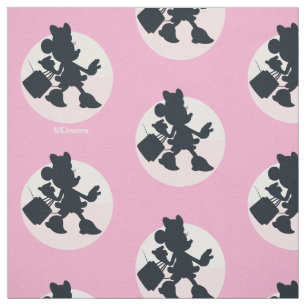 Tissu Silhouette de Minnie Mouse faisant des courses