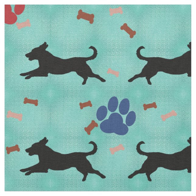 Tissu Silhouette Mutts (Fermer)