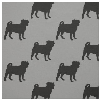 Tissu Silhouette noire de carlin - conception simple de
