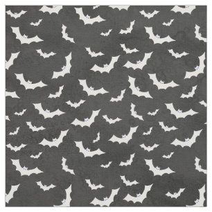 Tissu Silhouettes de chauves-souris blanches d'Halloween