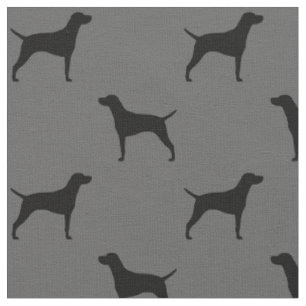Tissu Silhouettes de chien de Vizsla Motif gris et noir