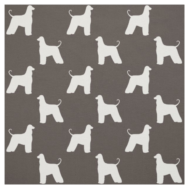 Tissu Silhouettes de race de chien Afghan Hound à motifs (Échantillon)