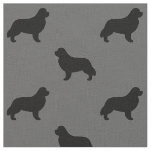 Tissu Silhouettes de race de chien de Terre-Neuve reprod