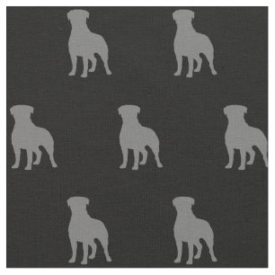 Tissu Silhouettes de race de chien Rottweiler Patterned